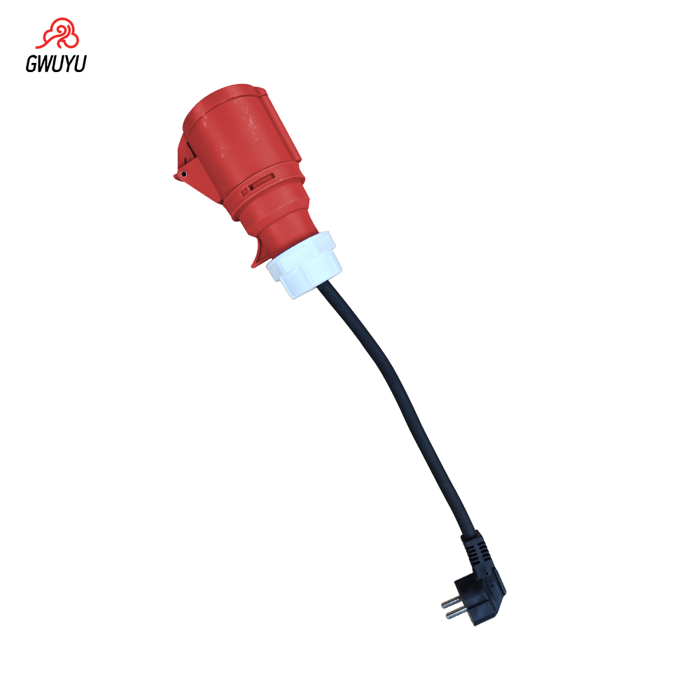 Ev Charger Adapter - อะแดปเตอร์ปลั๊กชาร์จรถยนต์ไฟฟ้า GWUYU จากปลั๊กแบบ CEE สีแดง เป็นปลั๊กตัวเมีย