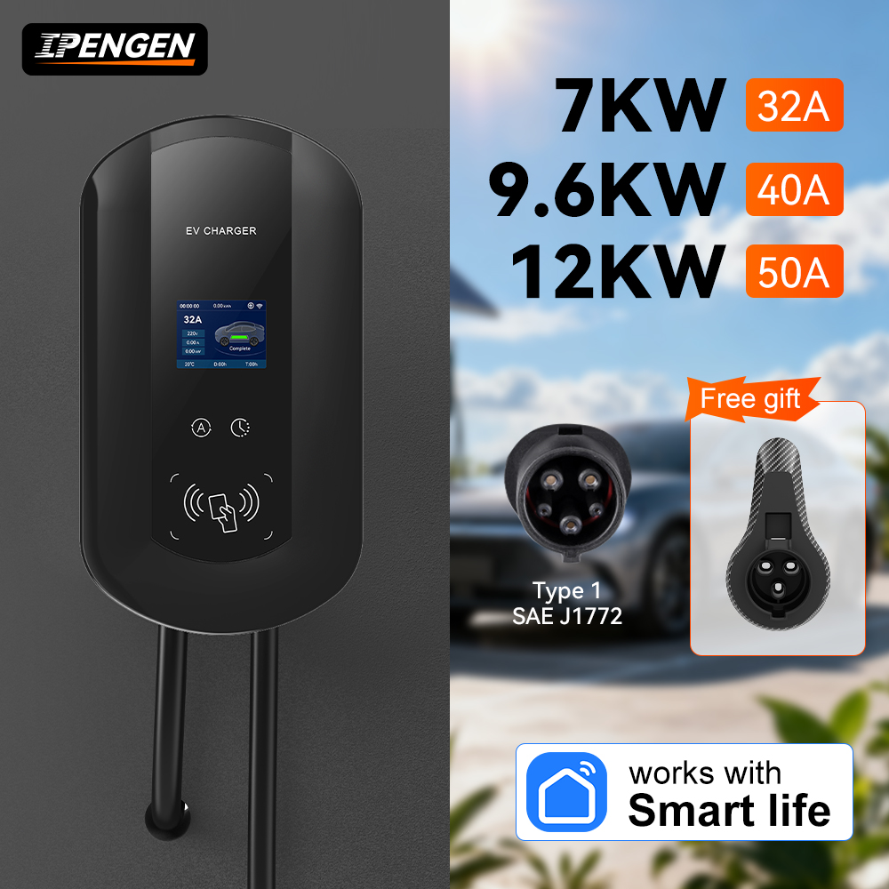 Wallbox Ev - IPENGEN 32A/40A/50A EV สถานีชาร์จ 7/9.6/11KW เครื่องชาร์จรถยนต์ไฟฟ้าประเภท