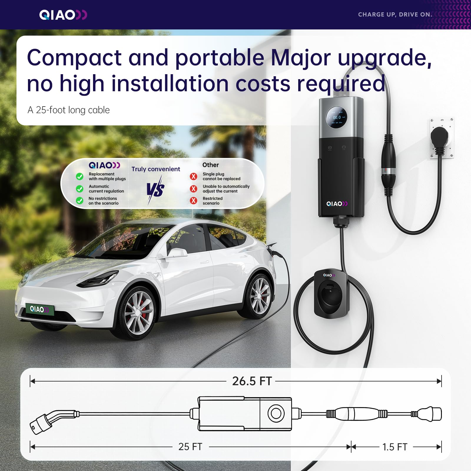 เครื่องชาร์จรถยนต์ไฟฟ้า QIAO ร - Portable Ev Charger บทวิจารณ์และราคา