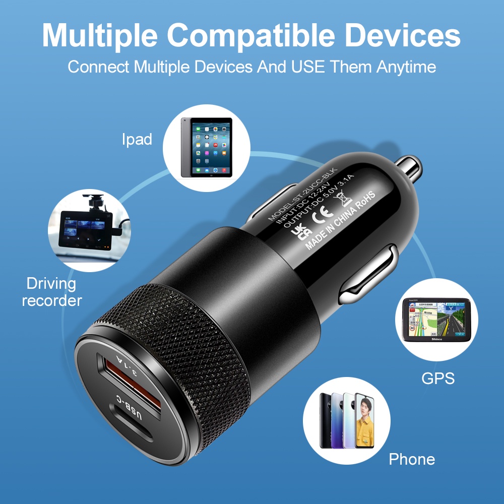 ที่ชาร์จในรถยนต์ USB 66W แบบ T - Fast Ev Charger บทวิจารณ์และราคา