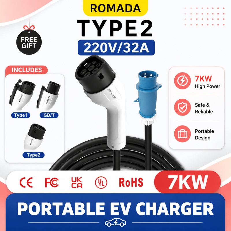 เครื่องชาร์จรถยนต์ไฟฟ้าแบบพกพา - Portable Ev Charger 32A Type 2 Cee Plug บทวิจารณ์และราคา